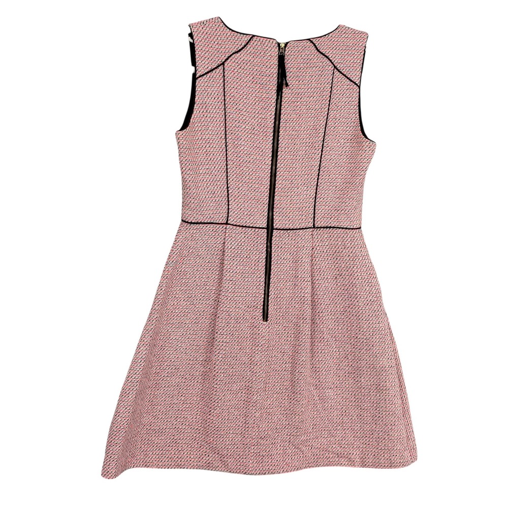Banana Republic Pink Black Textured V-Neck Fit Flare Dress Pockets Womens 0 - Picture 10 of 13